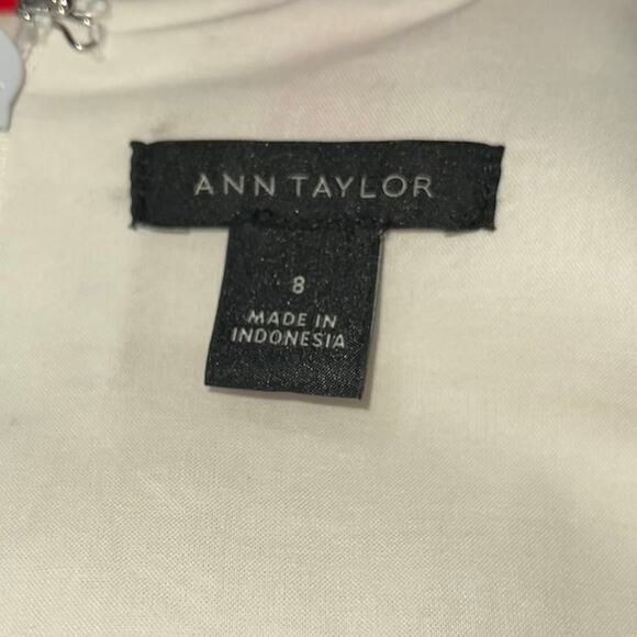 Ann Taylor Dress Button Up Fit & Flare Floral Linen Blend - Picture 10 of 13